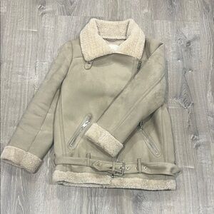 Zara Cream Faux Shearling Jacket